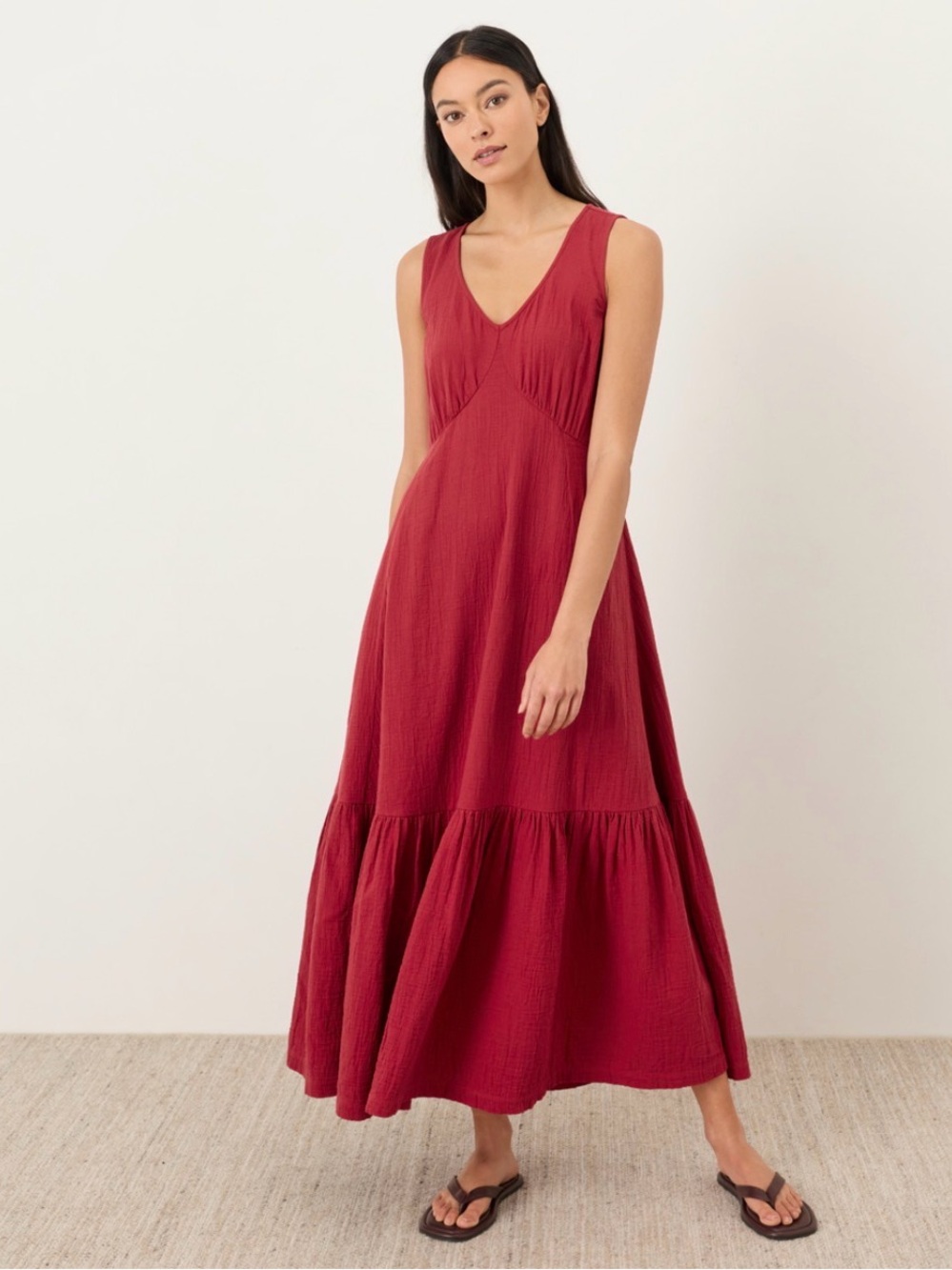 Pact Organic Coastal Double Gauze Beach To Brunch Maxi Dress